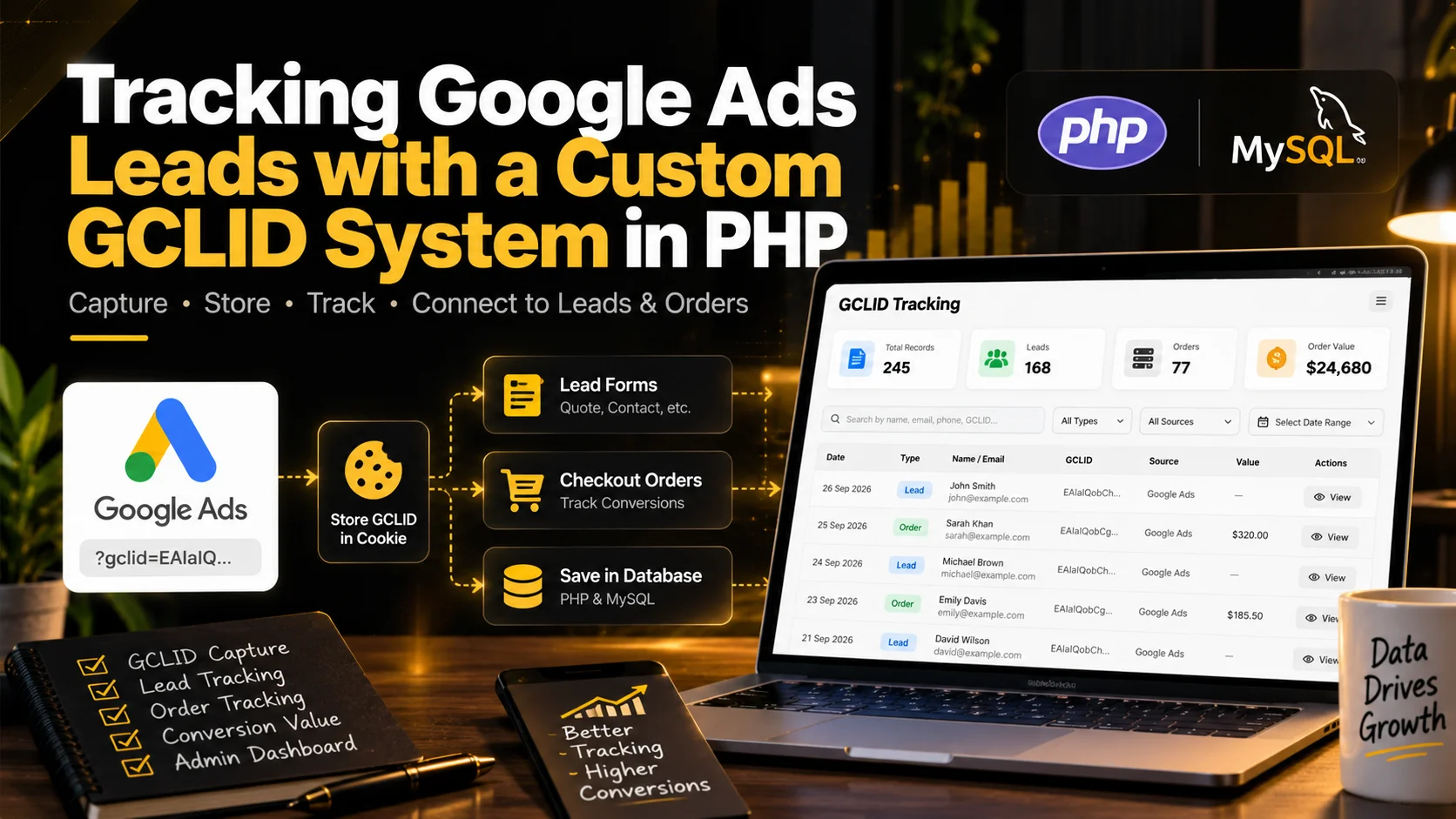 Tracking Google Ads Leads with a Custom GCLID System in PHP