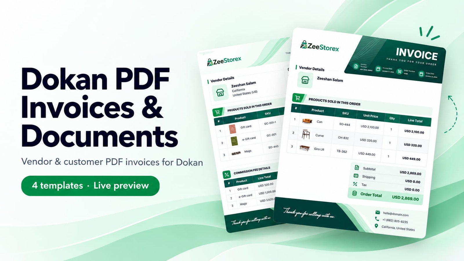 Dokan PDF Invoices & Documents preview