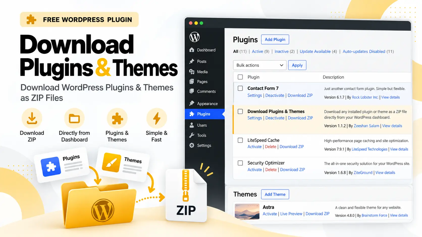 Download Plugins & Themes preview