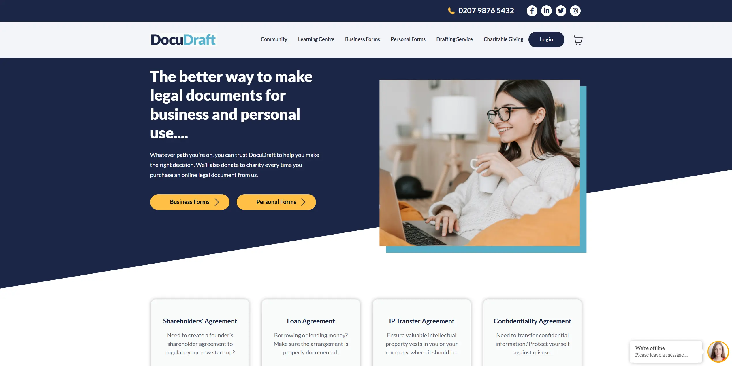 DocuDraft website preview