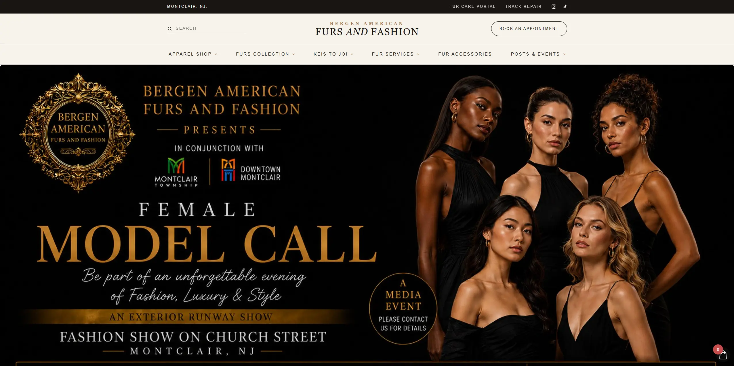 Bergen American Furs & Fashion website preview