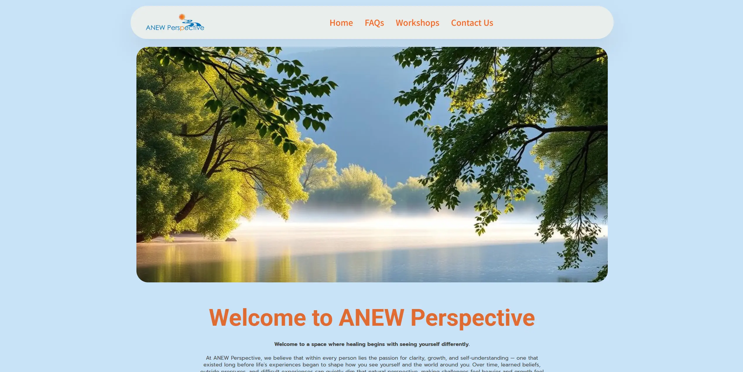 ANEW Perspective website preview