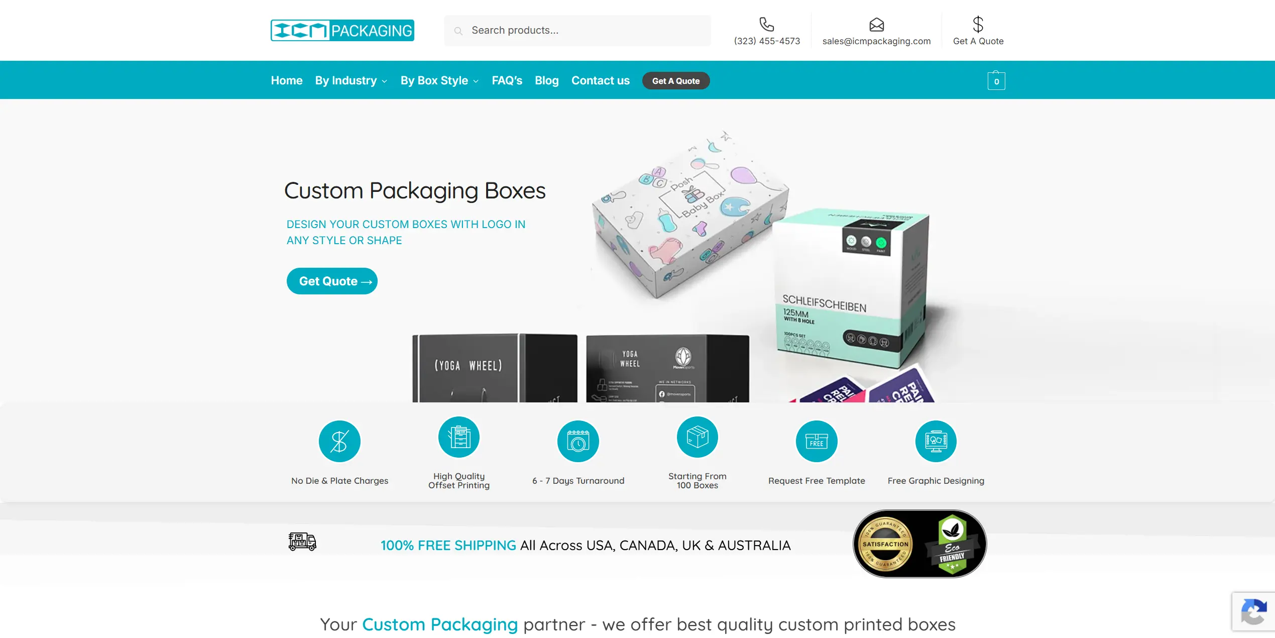 ICM Packaging website preview